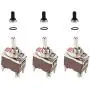 ESUPPORT Silver Contact Car Univeral Heavy Duty 20A 125V DPST 4Pin ON/OFF Rocker Toggle Switch Metal Waterproof Boot Cap 12mm Pack of 3