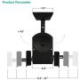 WALI Dual Side Clamping Bookshelf Speaker Wall Mounting Bracket for Large Surrounding Sound Speakers, Hold up to 55 lbs. (SWM201), Black