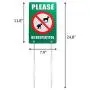 Kichwit Double Sided No Dog Poop Yard Sign, Please Be Respectful Sign, All Metal Construction, No Dog Pooping or Peeing Sign, Sign Measures 7.9'' x 11.8'', 14'' Long Metal Stakes Included, Green Kichwit Double Sided No Dog Poop Yard Sign, Please Be Respectful Sign, All Metal Construction, No Dog Pooping or Peeing Sign, Sign Measures 7.9'' x 11.8'', 14'' Long Metal Stakes Included, Green
