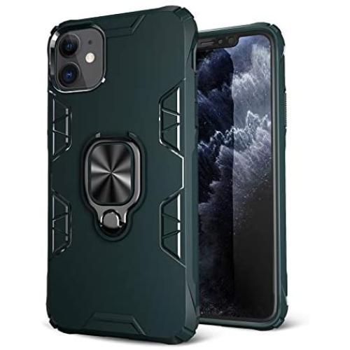iPhone 11 Case, Maxuni iPhone 11 Protective Case with Ring Kickstand, Drop Tested Anti-Scratch Impact-Resistant Bumpers Cover with Stand Metal Plate to Magnetic Car Mount(6.1 inch)
