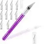 1 Pieces Craft Knife Hobby Knife with 11 Pieces Stainless Steel Blades Kit for Cutting Carving Scrapbooking Art Creation (purple) 1 Pieces Craft Knife Hobby Knife with 11 Pieces Stainless Steel Blades Kit for Cutting Carving Scrapbooking Art Creation (purple)