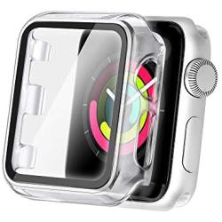 Secbolt 44mm Case Compatible Apple Watch SE Series 4/5/6 with Built in Tempered Glass Screen Protector- All Around Protective Case for Apple Watch SE Series 4/5/6 44mm (Clear)