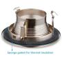 TORCHSTAR 12-Pack 4 Inch Recessed Can Light Trim with Satin Nickel Metal Step Baffle, for 4 Inch Recessed Can, Fit Halo/Juno Remodel Recessed Housing, Line Voltage Available