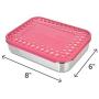 LunchBots Large Trio Stainless Steel Lunch Container -Three Section Design for Sandwich and Two Sides - Metal Bento Lunch Box for Kids or Adults - Eco-Friendly - Stainless Lid - Pink Dots