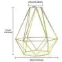 2 Pcs Metal Bulb Guard Cage Lamp Shade - Industrial Ecopower Lighting Antique Holders Iron Wire Golden Diamonds Shape Open Style for Ceiling Fan Light Bulb Covers Pendant Lighting Fixture Wall Lamp