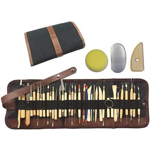 Wartoon 38Pack Sculpting Tools with Reusable Pouch for Polymer Clay Pottery Ceramic Art Craft