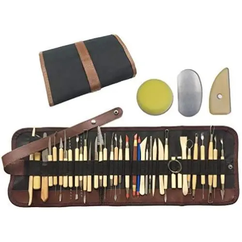 Wartoon 38Pack Sculpting Tools with Reusable Pouch for Polymer Clay Pottery Ceramic Art Craft Wartoon 38Pack Sculpting Tools with Reusable Pouch for Polymer Clay Pottery Ceramic Art Craft