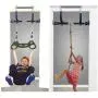 Gym1 Deluxe Indoor Playground with Indoor Swing, Plastic Rings, Trapeze Bar, Climbing Ladder, and Swinging Rope … Gym1 Deluxe Indoor Playground with Indoor Swing, Plastic Rings, Trapeze Bar, Climbing Ladder, and Swinging Rope …
