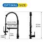 Fapully Black Kitchen Faucet,Commercial Pull Down Kitchen Sink Faucet with Sprayer