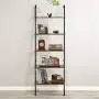MELLCOM 5 Tier Industrial Ladder Shelf, Wood Modern Bookshelf with Metal Frame,Wall-Mounted Bookcase Plant Flower Storage Stand Organizer for Living Room, Bathroom, Kitchen,Balcony MELLCOM 5 Tier Industrial Ladder Shelf, Wood Modern Bookshelf with Metal Frame,Wall-Mounted Bookcase Plant Flower Storage Stand Organizer for Living Room, Bathroom, Kitchen,Balcony