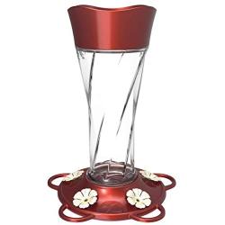 More Birds Twist Hummingbird Feeder, Glass Bottle, 5 Feeding Ports, 11-Ounce Nectar Capacity