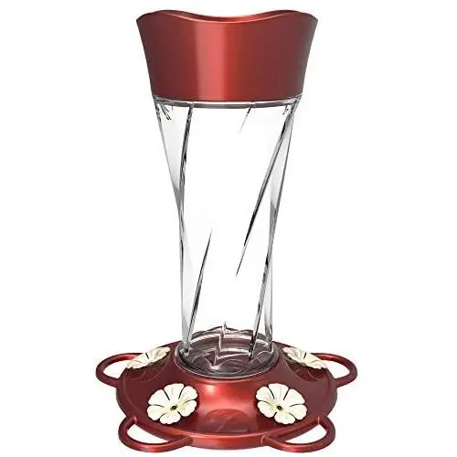 More Birds Twist Hummingbird Feeder, Glass Bottle, 5 Feeding Ports, 11-Ounce Nectar Capacity