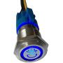 Etopar 12V 5A 19mm Car Auto Blue LED Light Lamp Fog Push Button Stainless Steel Metal Toggle Switch Socket Plug