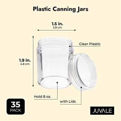 Juvale Plastic Canning Jars with Lids for Slime, Craft Storage, Beauty Products (1.2 oz, 35 Pack)