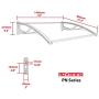 ADVANING DA5531-PWS1N PN Series, Top Quality Crystal Polycarbonate Door/Window Awning Ideal for Rain, Snow and UV Protection, 55''W x 31''D, Clear/White Brackets