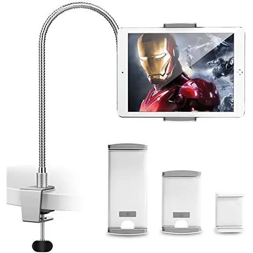 AboveTEK iPhone Gooseneck Holder, Heavy Duty Aluminum Tablet Stand iPad Holder for Bed Kitchen Office, Flexible Long Arm Mount Stand Fits 3.5''-11'' iPhone X 11 Pro XS Max iPad Android Tablet AboveTEK iPhone Gooseneck Holder, Heavy Duty Aluminum Tablet Stand iPad Holder for Bed Kitchen Office, Flexible Long Arm Mount Stand Fits 3.5''-11'' iPhone X 11 Pro XS Max iPad Android Tablet