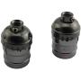 DZS Elec 2PCS E26 /E27 Metal Shell Light Sockets Black Lamp Base Lighting Accessories Light Bulb Holder Edison Vintage Lights