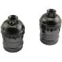 DZS Elec 2PCS E26 /E27 Metal Shell Light Sockets Black Lamp Base Lighting Accessories Light Bulb Holder Edison Vintage Lights