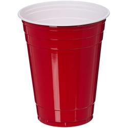 Amazon Basics 16-Ounce Disposable Plastic Cups, Red - Pack of 240