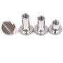 Seloky 75 Sets Silvery Chicago Screws Assorted Kit 1/4 3/8 1/2 Inches Screw Posts Metal Accessories Nail Rivet Chicago Button for DIY Leather Decoration Bookbinding Round Flat Head Stud Screw