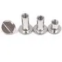 Seloky 75 Sets Silvery Chicago Screws Assorted Kit 1/4 3/8 1/2 Inches Screw Posts Metal Accessories Nail Rivet Chicago Button for DIY Leather Decoration Bookbinding Round Flat Head Stud Screw