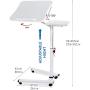 Tatkraft Like Portable Laptop Desk with Mouse Pad, Rolling Computer Stand with Adjustable Height, Sturdy and Ergonomic, White
