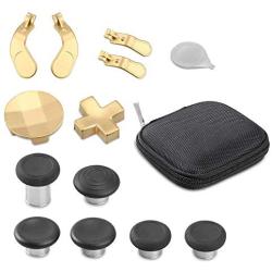 MOSTOP Elite Kit for Xbox One Elite Series 2 Controller, Xbox Gaming Accessories, Xbox One Elite Series 2 Controller Accessory Kit, Metal Mod 6 Swap Thumbsticks Joysticks 4 Paddles 2 D-Pads (Golden)