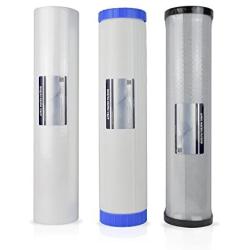 Apex RF-3030 Whole House Water Filtration System Replacement Filter Cartridge Pack of 3 - Contain Sediment, Multi-Stage Heavy Metal removal cartridge and Carbon Cartridge - High Filtration Capacity