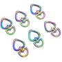 MELORDY Rainbow Heart Metal Buckles for Bag Handbag Strap Clasp Keyring Dog Chain Swivel Trigger Clips Snap Hook DIY Leather Craft (6PCS)