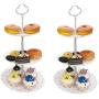 Pazstarle Set of 5 3-Tier Plastic Cake Stand Fruit Plate Portable Snack Display Tower For Wedding Party Baby Shower Christmas(Round)