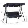 Outsunny 3-Person Porch Lawn Swing with Canopy, Outdoor Yard Glider Swing Chair with Stand, Black Outsunny 3-Person Porch Lawn Swing with Canopy, Outdoor Yard Glider Swing Chair with Stand, Black