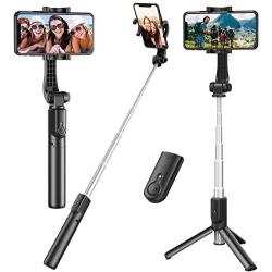 Selfie Stick, Extendable Selfie Stick Tripod with Detachable Wireless Remote and Tripod Stand Selfie Stick Compatible with All Cell Phone, Compact Size & Lightweight