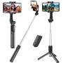 Selfie Stick, Extendable Selfie Stick Tripod with Detachable Wireless Remote and Tripod Stand Selfie Stick Compatible with All Cell Phone, Compact Size & Lightweight