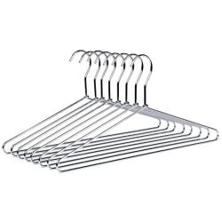 Quality Hangers 8 Heavy Duty Metal Suit Hanger Coat Hangers with Polished Chrome (Suit Coat Hanger)