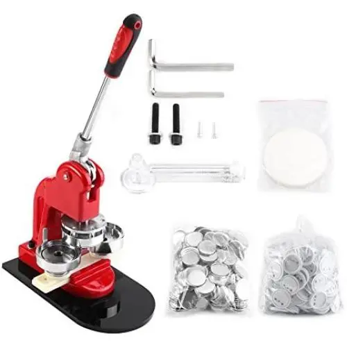 Button Maker, 2.3''(58MM) Button Badge Maker Punch Press Machine Badge Maker Machine with 1000 Pcs Circle Button Parts and Circle Cutter Button Maker, 2.3''(58MM) Button Badge Maker Punch Press Machine Badge Maker Machine with 1000 Pcs Circle Button Parts and Circle Cutter