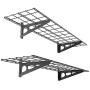 FLEXIMOUNTS 1 x 4 Black 2-Pack 1x4ft 12-inch-by-48-inch Wall Shelf Garage Storage Rack, 1x4 ft