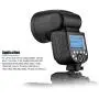 Godox V1C Camera Flash Speedlite Speedlight Round Head Compatible with Canon EOS Series 1500D 3000D 5D Mark LLL 5D Mark ll for Wedding Portrait Studio Photography + Godox AK-R1 Pocket Flash Light Acce