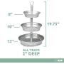 Ilyapa Galvanized Three Tiered Serving Stand - 3 Tier Metal Tray Platter for Cake, Dessert, Appetizers & More