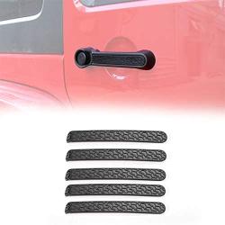 JeCar Grab Handle Inserts Cover, ABS Front & Rear Door Black Handle Decoration Trim for Jeep Wrangler JK JKU Rubicon Sahara X Sport Accessories Parts 2007 -2018(Black)