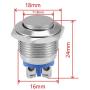 ESUPPORT Car 16mm Raised Top Momentary Stainless Metal Push Button Switch Pack of 10