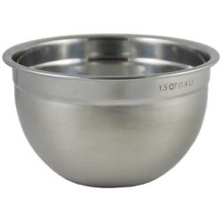 Tovolo Stainless Steel Deep Mixing, Easy Pour With Rounded Lip Kitchen Metal Bowls for Baking & Marinating, Dishwasher-Safe, 1.5 Quart