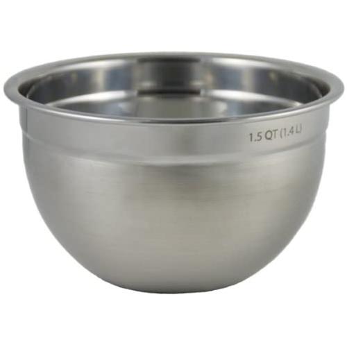 Tovolo Stainless Steel Deep Mixing, Easy Pour With Rounded Lip Kitchen Metal Bowls for Baking & Marinating, Dishwasher-Safe, 1.5 Quart