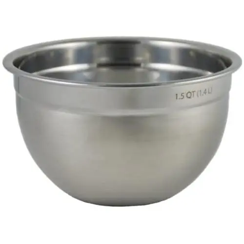 Tovolo Stainless Steel Deep Mixing, Easy Pour With Rounded Lip Kitchen Metal Bowls for Baking & Marinating, Dishwasher-Safe, 1.5 Quart