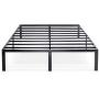 Best Price Mattress 14 Inch Metal Platform Beds w/Heavy Duty Steel Slat Mattress Foundation (No Box Spring Needed), Black