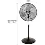 Hurricane HGC736472 Pedestal Fan-20 Inch, Pro Series, High Velocity, Heavy Duty Metal For Industrial, Commercial, Residential, Greenhouse Use-ETL Listed, 20'', Black