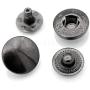 CRAFTMEmore 50 Pack Multi-Size Gun Metal Black Snap Buttons S-Spring Socket Popper Fasteners Jacket Bag Closures (15mm (0.59''))