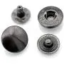CRAFTMEmore 50 Pack Multi-Size Gun Metal Black Snap Buttons S-Spring Socket Popper Fasteners Jacket Bag Closures (15mm (0.59''))