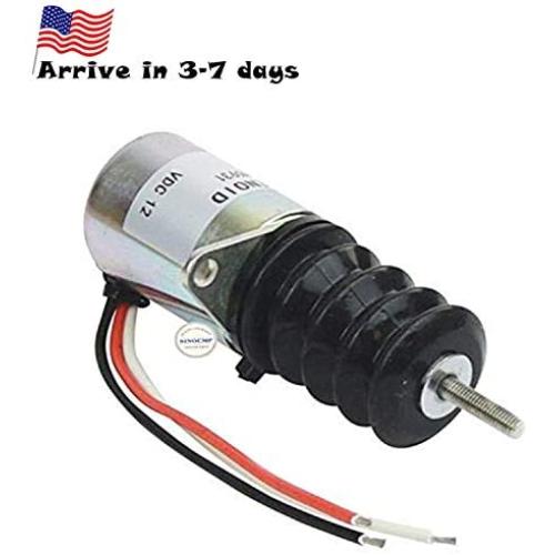 AM102863 Fuel Shut-off Solenoid - SINOCMP Solenoid Valve for John Deere675B 7775 575 4475 675 570 5575 F935 6675 955 Excavator Parts, 3 Month Warranty