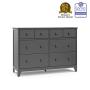Storkcraft Moss 6 Drawer Universal Double Dresser (Gray) - Bedroom Furniture Storage, Modern Farmhouse Style, Sturdy and Durable Wood Construction, 6 Deep Spacious Drawers, Steel Hardware