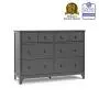 Storkcraft Moss 6 Drawer Universal Double Dresser (Gray) - Bedroom Furniture Storage, Modern Farmhouse Style, Sturdy and Durable Wood Construction, 6 Deep Spacious Drawers, Steel Hardware